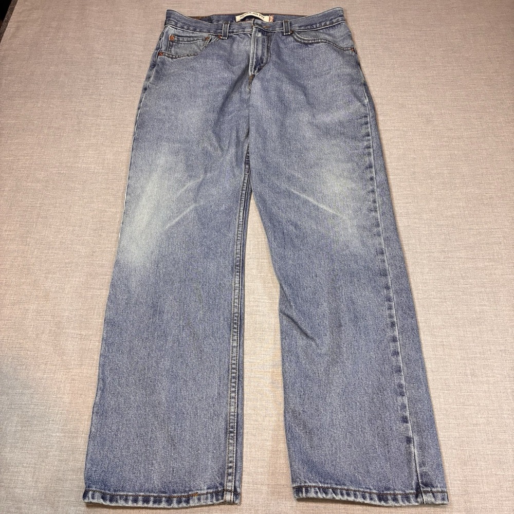 Levis 505 Jeans 32x30 Mens Y2K Blue Regular Fit Straight Medium Stonewash Denim